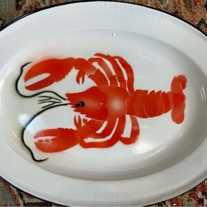 White and Red Lobster Serving Platter - Home Dining Serveware